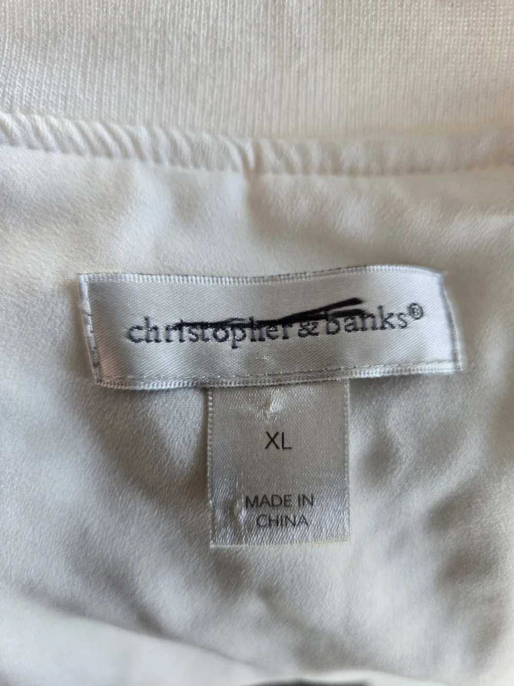 1210 Christopher & Banks White Lace-Sleeve Zip Bomber Jacket